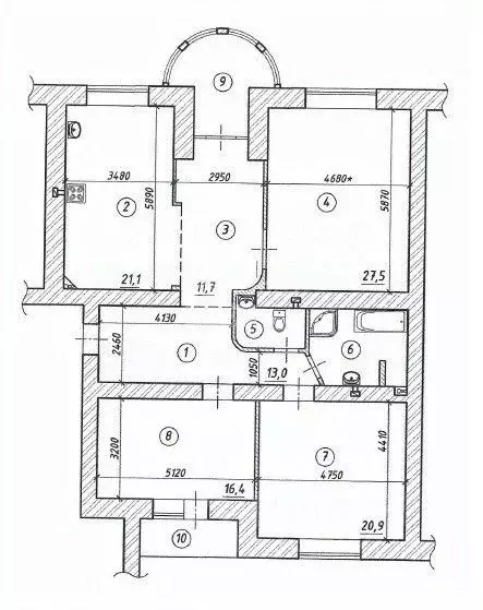 3-к кв. Омская область, Омск ул. Крупской, 25/1 (120.7 м) - Фото 1