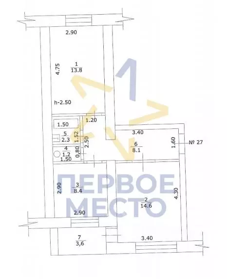 2-к кв. Башкортостан, Благовещенск ул. Комарова, 11 (50.2 м) - Фото 2