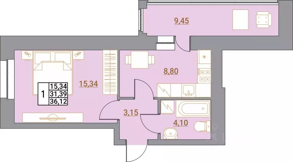 1-к кв. Ростовская область, Азов Азовский район, Инзенская ул., 13Б ... - Фото 1
