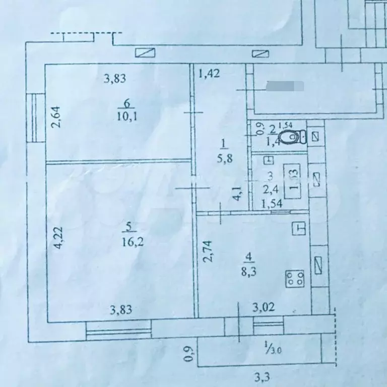 2-к. квартира, 44,2 м, 2/3 эт. - Фото 0