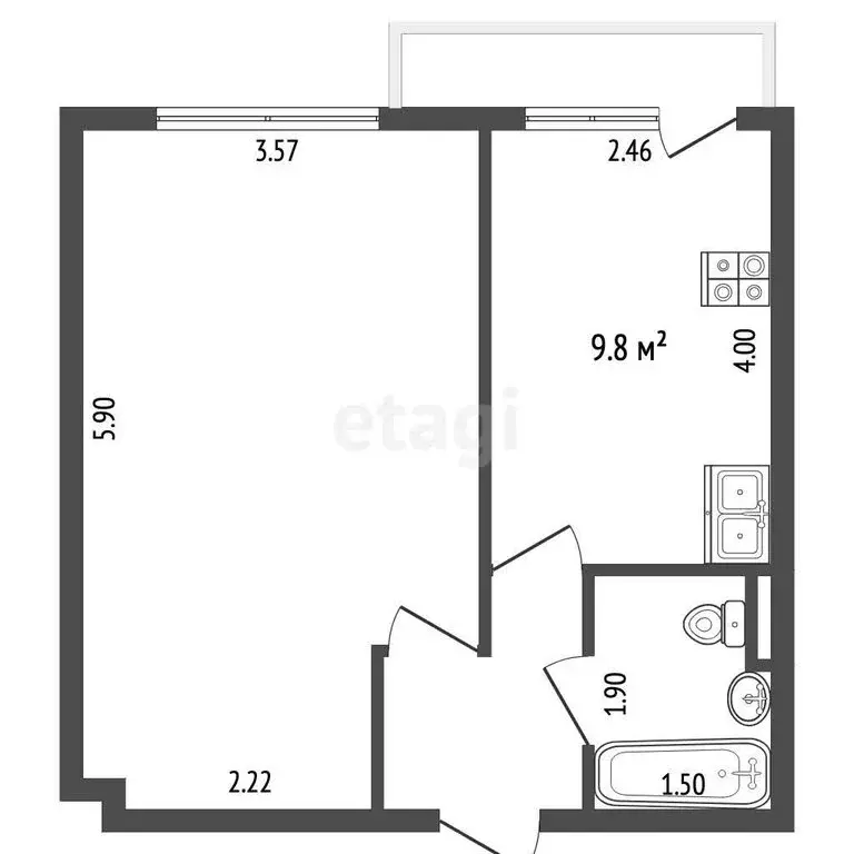 1-комнатная квартира: Челябинск, улица Академика Макеева, 7 (40.4 м) - Фото 1