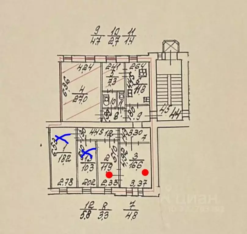 Комната Санкт-Петербург Большая Посадская ул., 9/5Б (34.3 м) - Фото 0