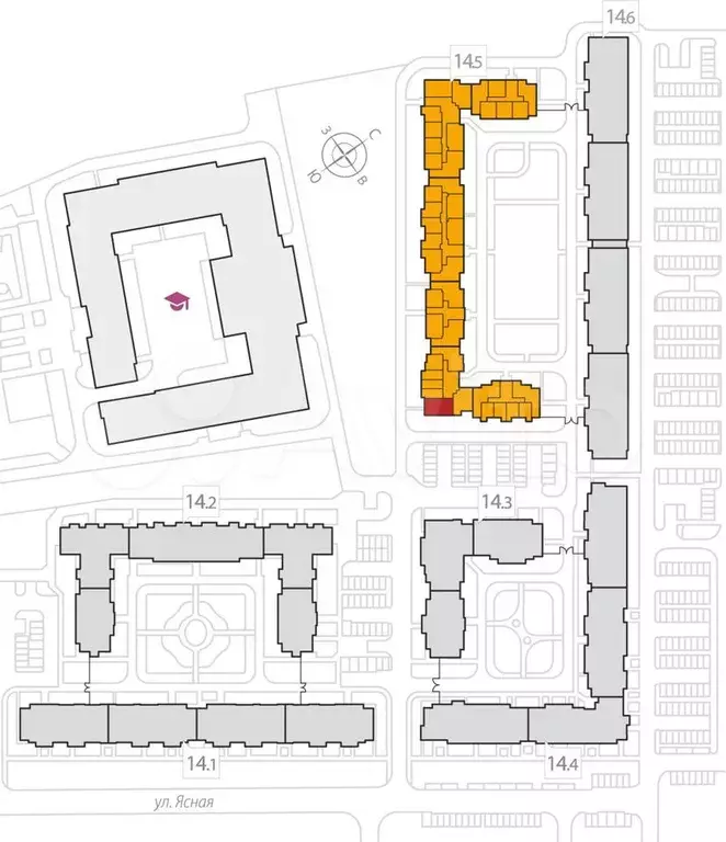 2-к. квартира, 65,6м, 1/8эт. - Фото 1