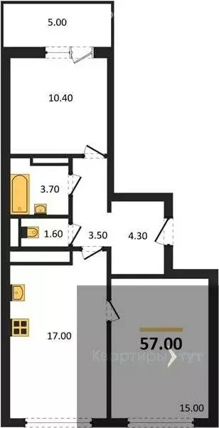 2-комнатная квартира: Воронеж, проспект Труда, 93 (57 м) - Фото 0