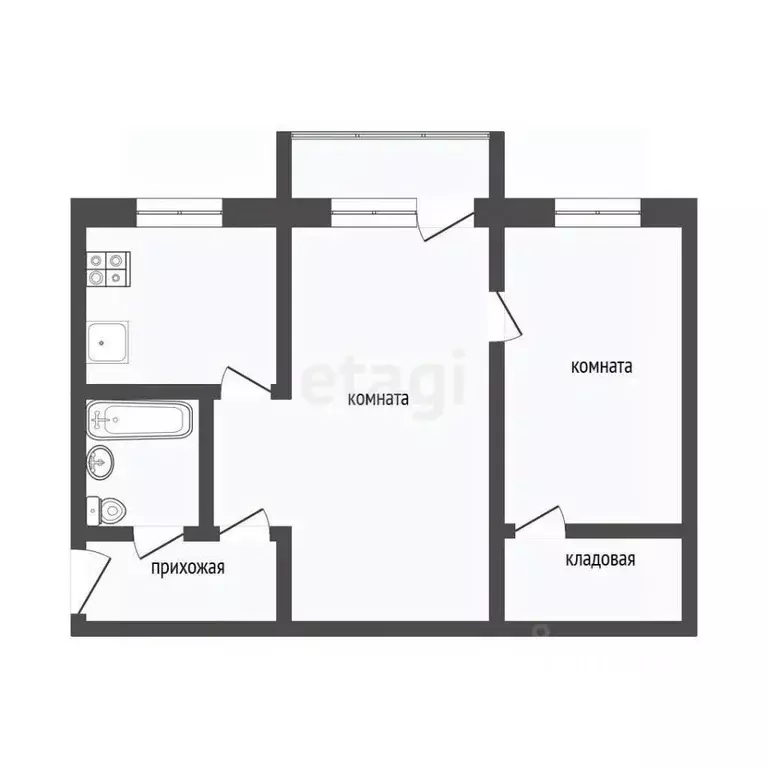 2-к кв. Коми, Ухта ул. Оплеснина, 32/8 (45.0 м) - Фото 2