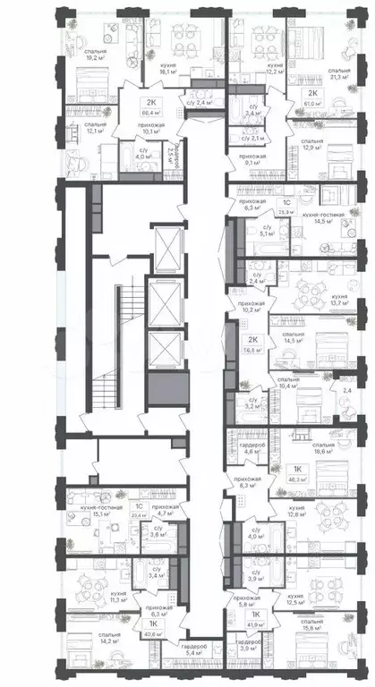 Апартаменты-студия, 25,9 м, 24/30 эт. - Фото 1