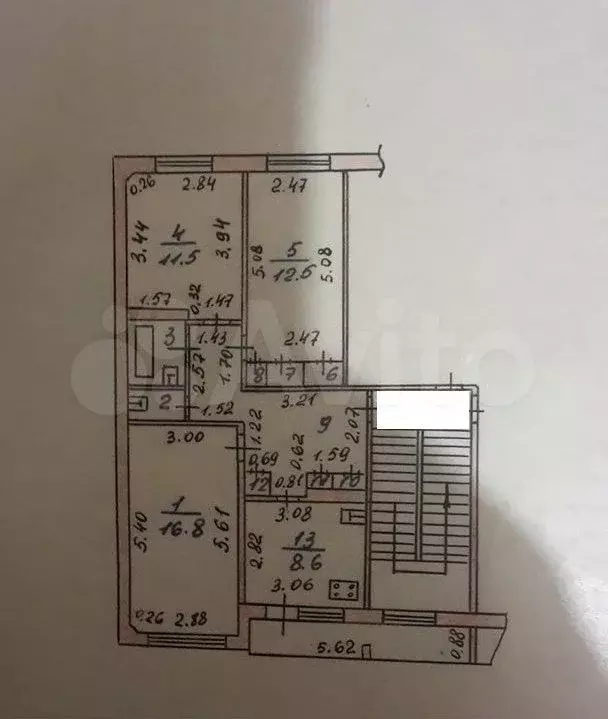 3-к. квартира, 68,7 м, 5/5 эт. - Фото 0