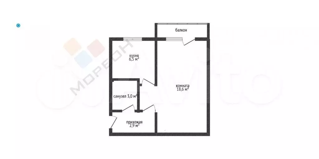 1-к. квартира, 31,4 м, 5/5 эт. - Фото 0