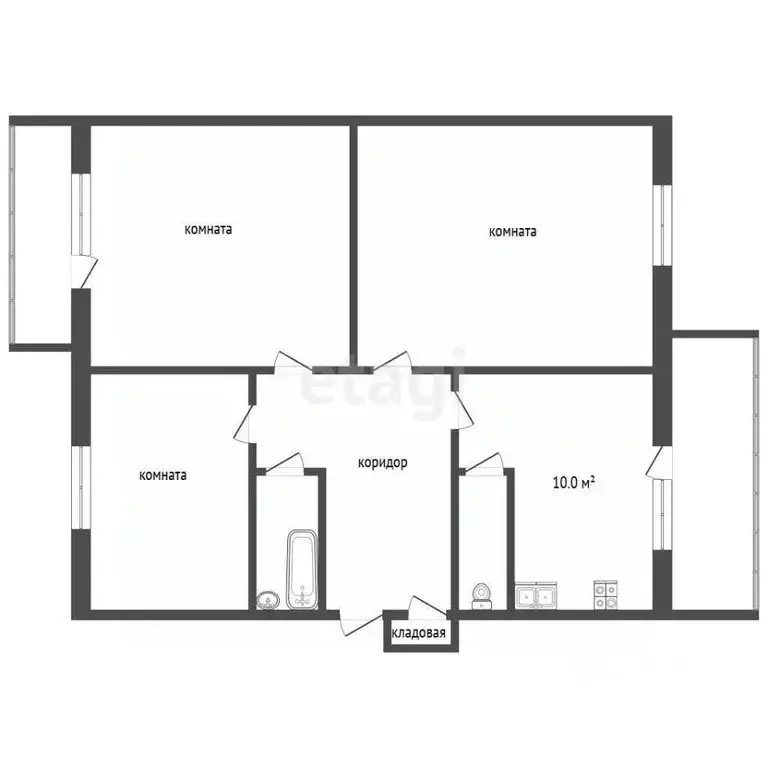 3-к кв. Крым, Евпатория просп. Победы, 43 (64.3 м) - Фото 2