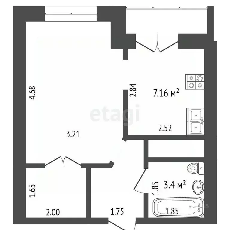 1-к кв. Московская область, Красногорск городской округ, Сабурово пгт ... - Фото 2
