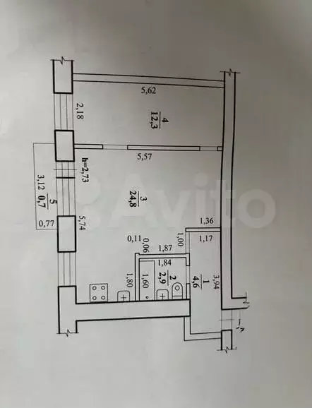 2-к. квартира, 44,7 м, 3/4 эт. - Фото 0