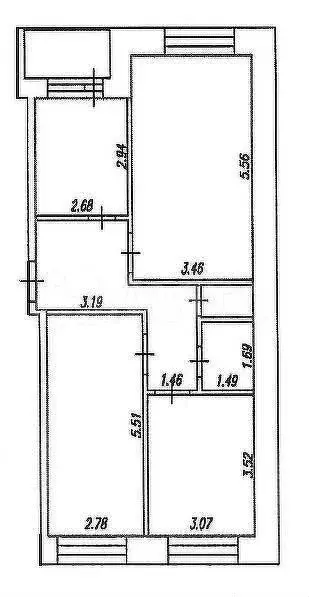 3-к. квартира, 70,5 м, 3/5 эт. - Фото 0