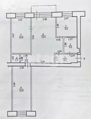 3-комнатная квартира: Салават, улица Калинина, 51 (55.5 м) - Фото 1