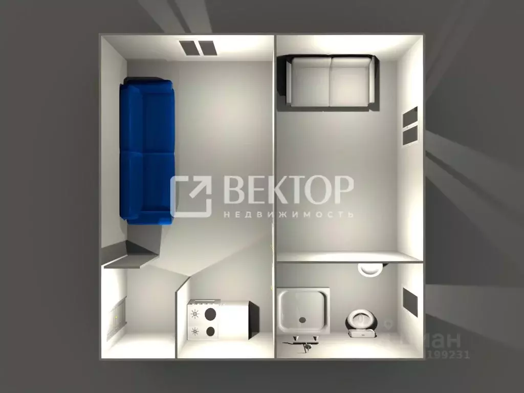 Студия Костромская область, Кострома ул. Молочная Гора, 4 (29.2 м) - Фото 2