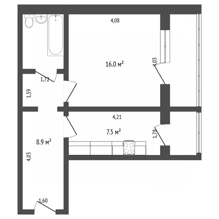 1-к кв. Ставропольский край, Ставрополь Ясеновская ул., 36 (21.0 м) - Фото 2