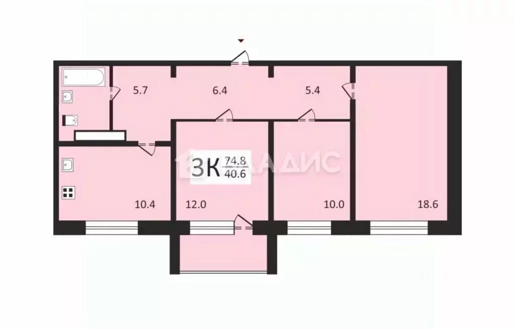 3-к кв. Владимирская область, Владимир Судогодское ш., 51г (72.8 м) - Фото 1