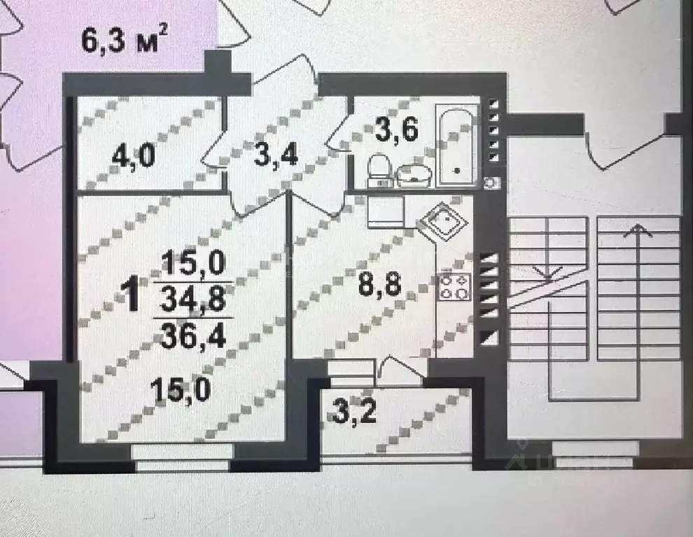 1-к кв. Владимирская область, Ковров ул. 9 Мая, 6 (36.4 м) - Фото 1