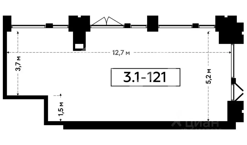 Торговая площадь в Москва БК Прокшино тер., 3 (64 м) - Фото 2