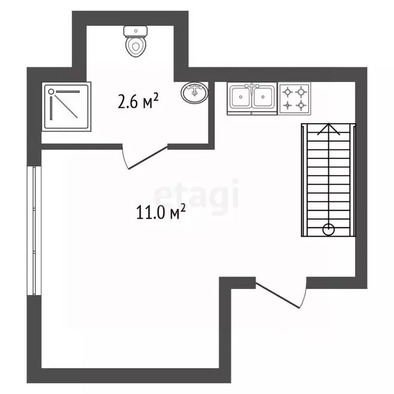 Студия Санкт-Петербург Старо-Петергофский просп., 9б (19.4 м) - Фото 2