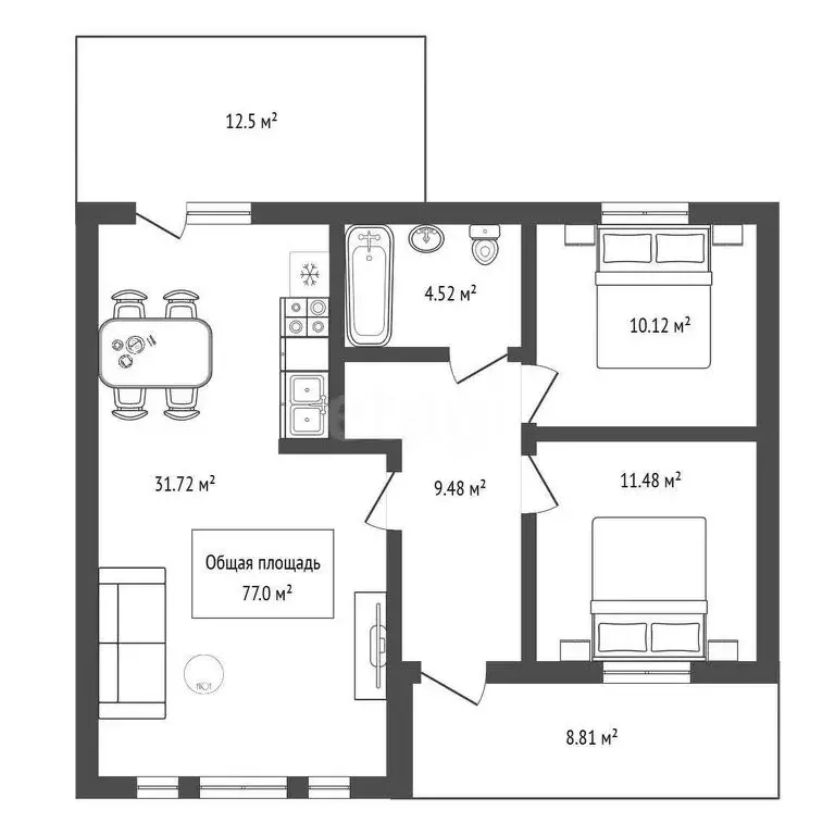 Дом в Бердск, садовое товарищество Слава, 3-я улица (77 м) - Фото 1