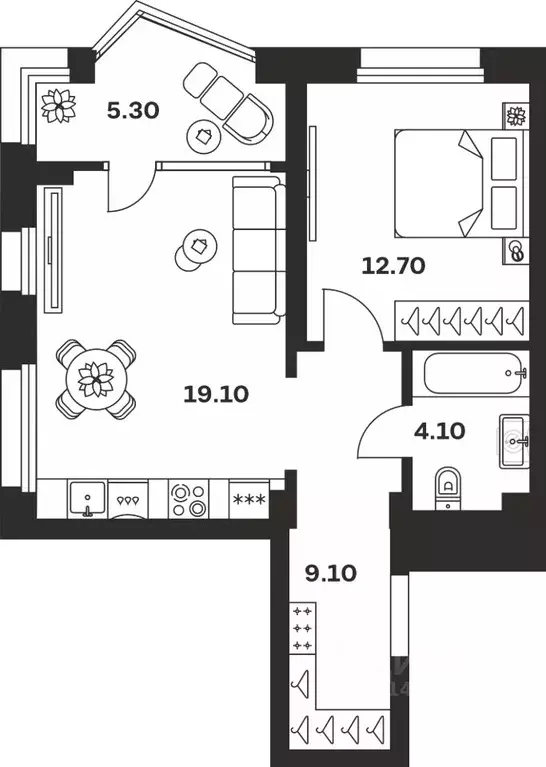 1-к кв. Тульская область, Тула ул. Михеева, 9А (50.3 м) - Фото 0
