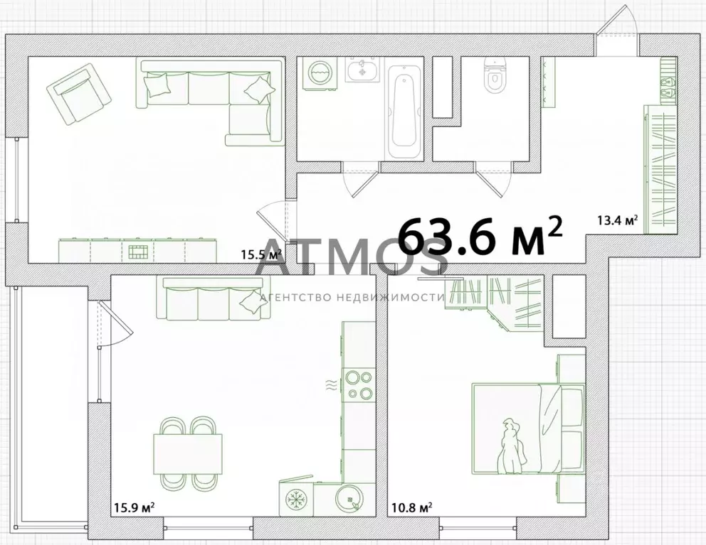 2-к кв. Новосибирская область, Новосибирск Шлюз мкр, ул. Русская, 40 ... - Фото 2