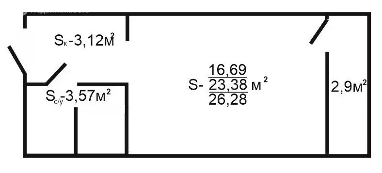Квартира-студия: Анапа, Рождественская улица, 55к2 (26.28 м) - Фото 1