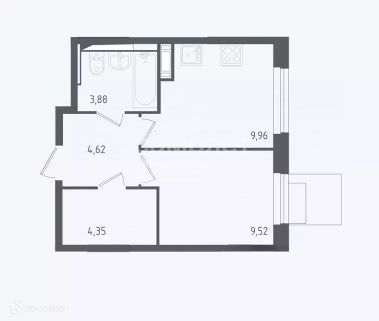 Продаётся 1-к квартира, 32.33 м - Фото 0