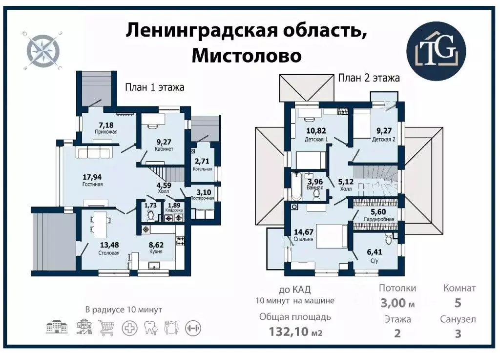 Коттедж в Ленинградская область, Всеволожский район, Бугровское ... - Фото 2