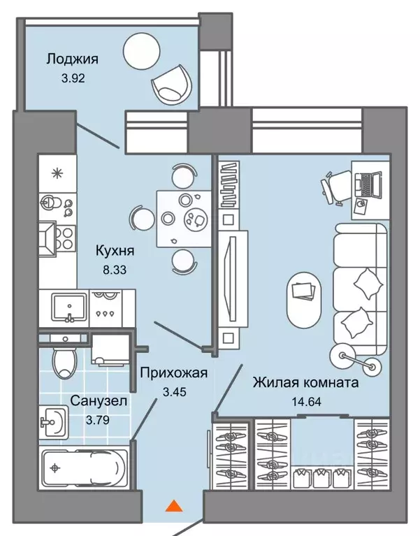 1-к кв. Кировская область, Киров Знак жилой комплекс (32.0 м) - Фото 0