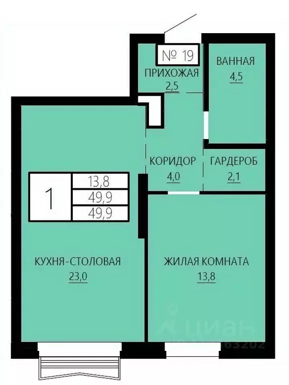 1-к кв. Свердловская область, Екатеринбург Центральный жилрайон, Форма ... - Фото 0