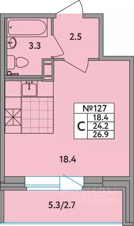 Студия Ленинградская область, Всеволожский район, д. Новое Девяткино ... - Фото 1