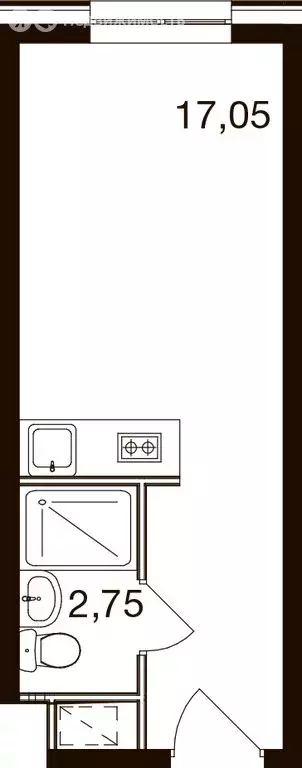 Квартира-студия: посёлок городского типа Новоивановское, Западная ... - Фото 1