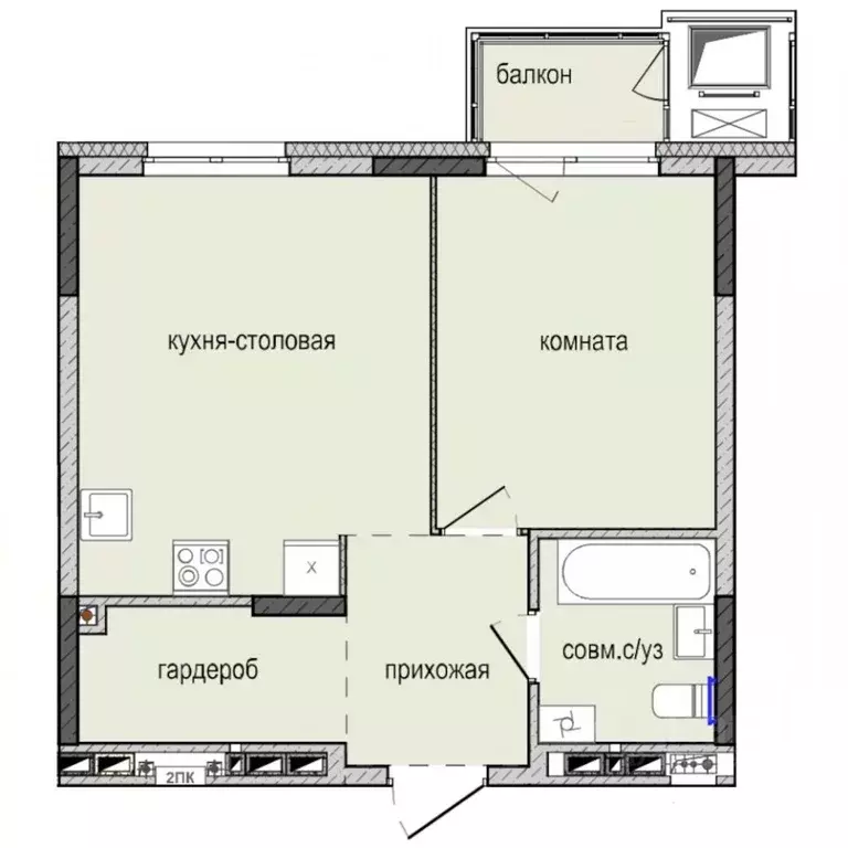 1-к кв. Удмуртия, Ижевск Культбаза жилрайон, 8-й мкр, Ежевика жилой ... - Фото 0