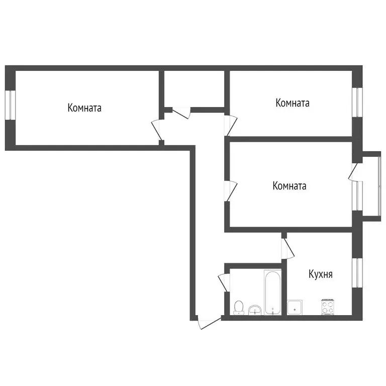 3-комнатная квартира: Омск, улица Декабристов, 157 (67 м) - Фото 1