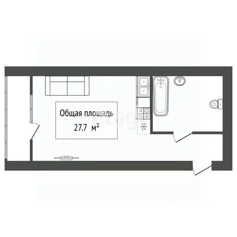 Студия Новосибирская область, Новосибирск ул. Твардовского, 22/5 (27.7 ... - Фото 1