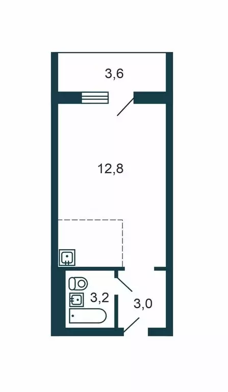Квартира-студия: Искитим, микрорайон Южный, жилмассив Ясный, 33 (22.5 ... - Фото 1
