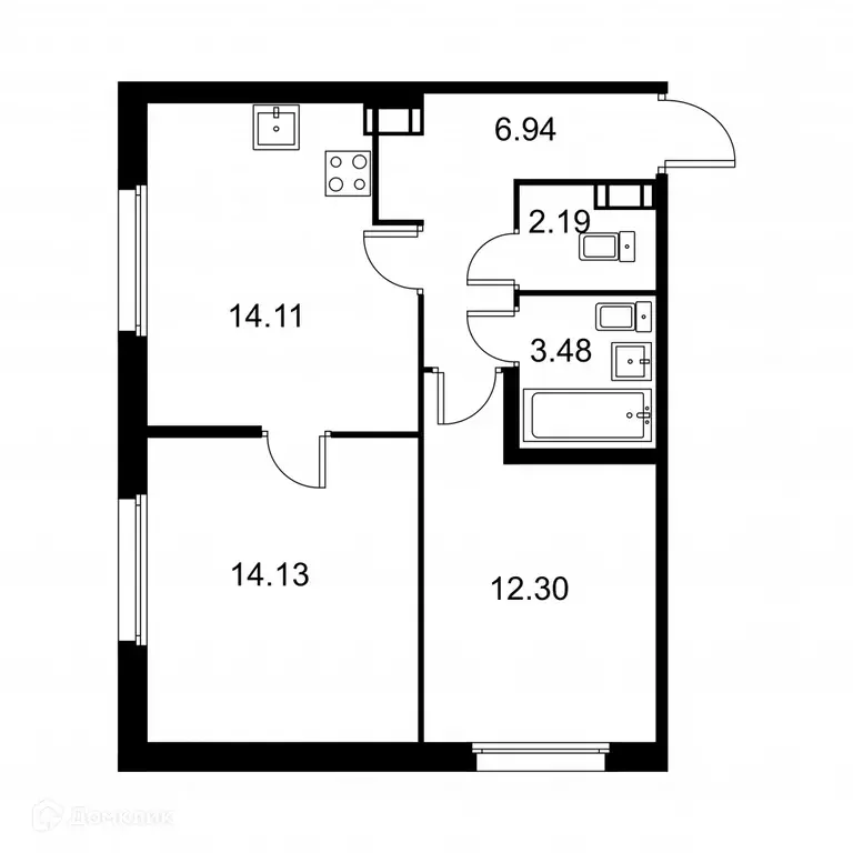 Продаётся 2-к квартира, 53.2 м - Фото 0