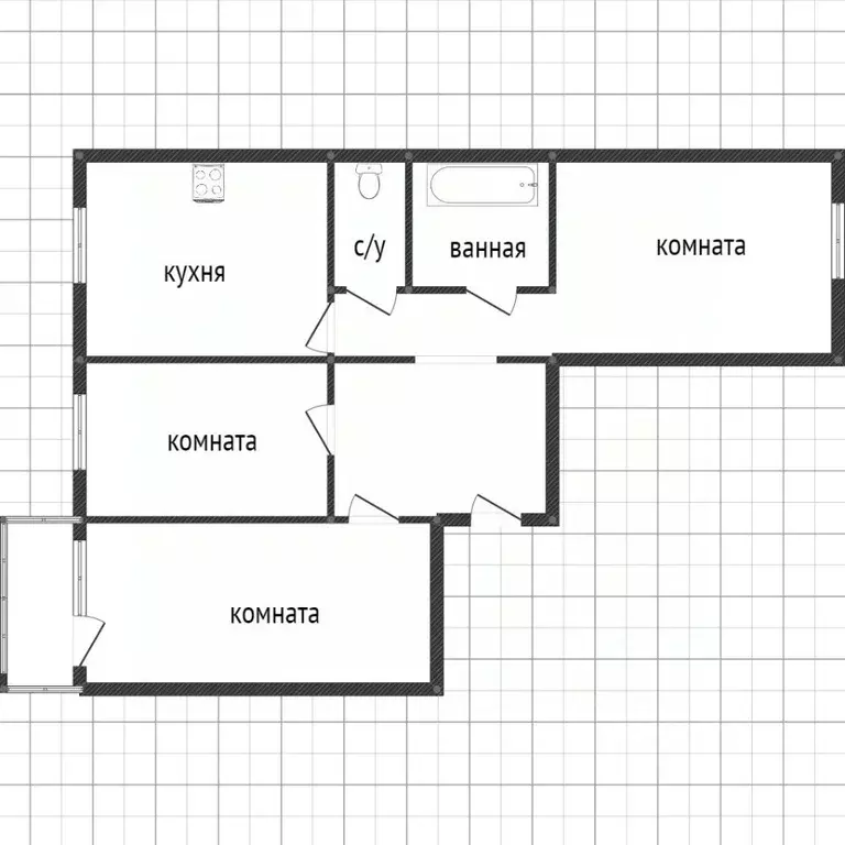3-к кв. Свердловская область, Нижний Тагил ул. Юности, 53 (61.7 м) - Фото 1