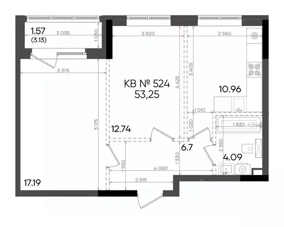 2-к кв. Татарстан, Казань ул. Аделя Кутуя, 180 (53.25 м) - Фото 1
