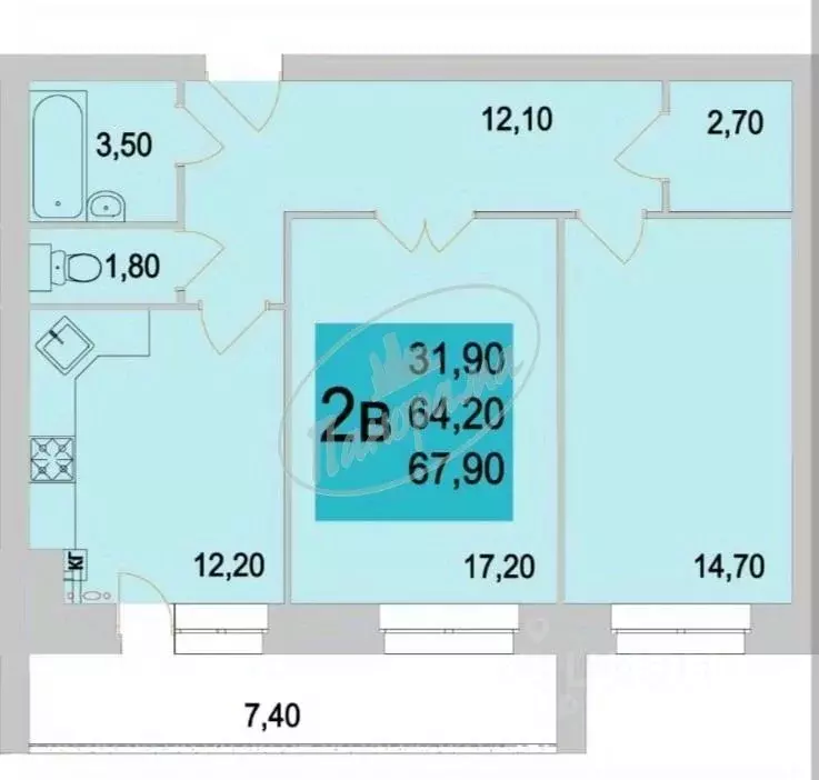 2-к кв. Калужская область, Калуга Резванская ул., 5 (68.0 м) - Фото 2