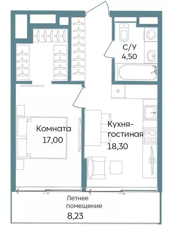 1-комнатная квартира: Республика Крым, Саки, курортный кластер Темпо ... - Фото 0