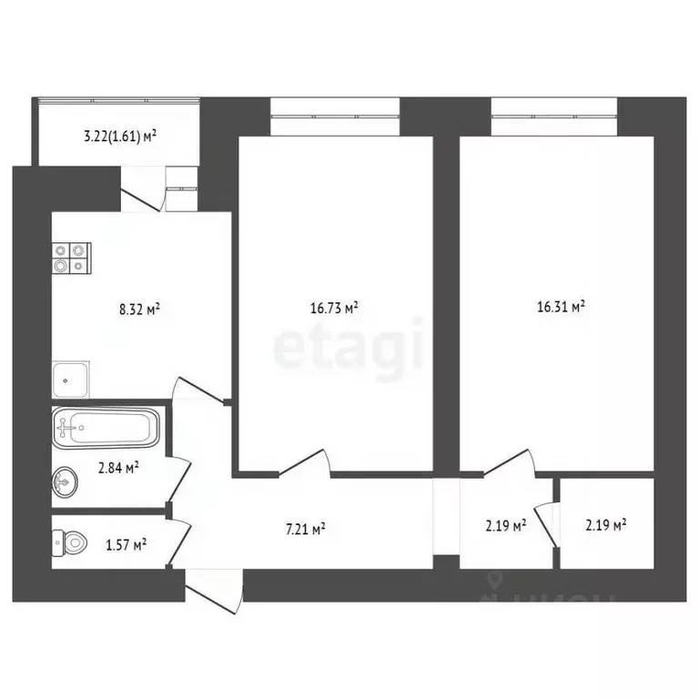 2-к кв. Самарская область, Самара просп. Карла Маркса, 295Б (61.0 м) - Фото 2