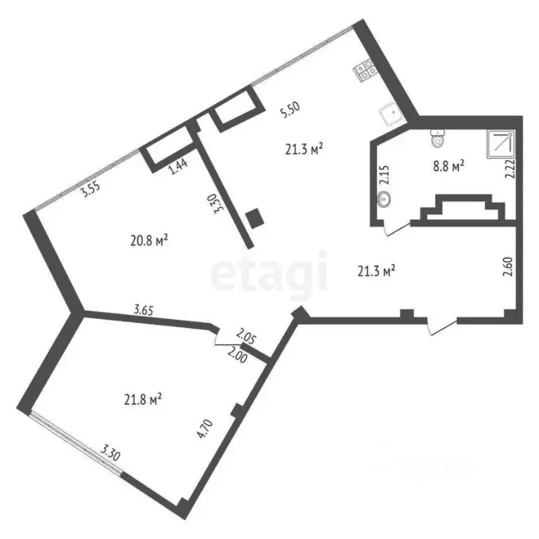 2-к кв. Крым, Ялта муниципальный округ, Восход пгт ул. Авроры, 110 ... - Фото 2