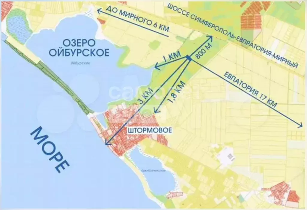 Участок в Крым, Сакский район, с. Штормовое  (6.0 сот.) - Фото 1