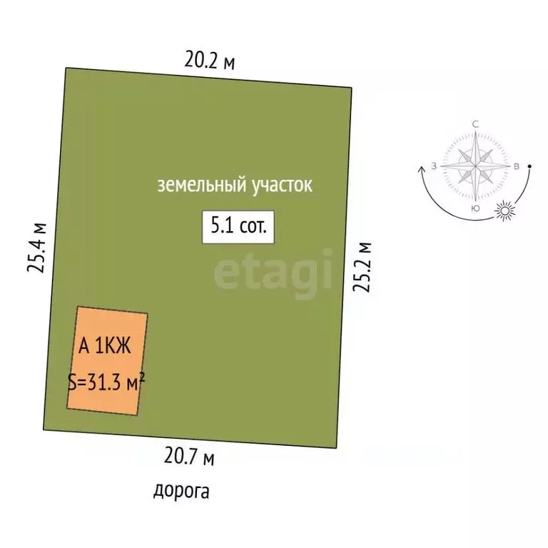 Дом в Тюменская область, Тюмень Текстильщик СНТ, ул. Солнечная (31 м) - Фото 1