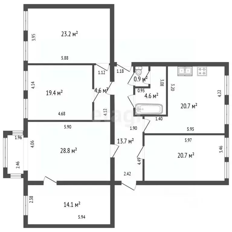 Комната Санкт-Петербург пер. Макаренко, 15/147 (20.7 м) - Фото 1