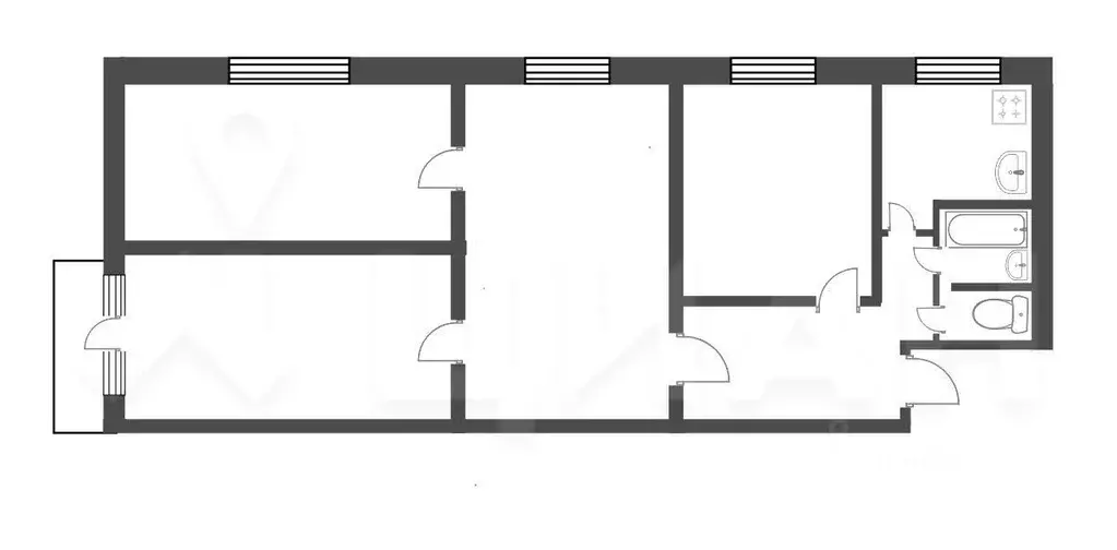 4-к кв. Татарстан, Набережные Челны просп. Мусы Джалиля, 18 (62.8 м) - Фото 2