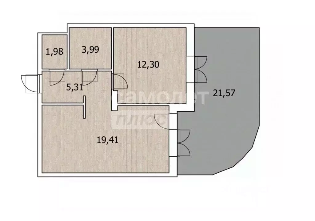 1-к кв. Тюменская область, Тюмень ул. Судостроителей, 48к2 (64.85 м) - Фото 2