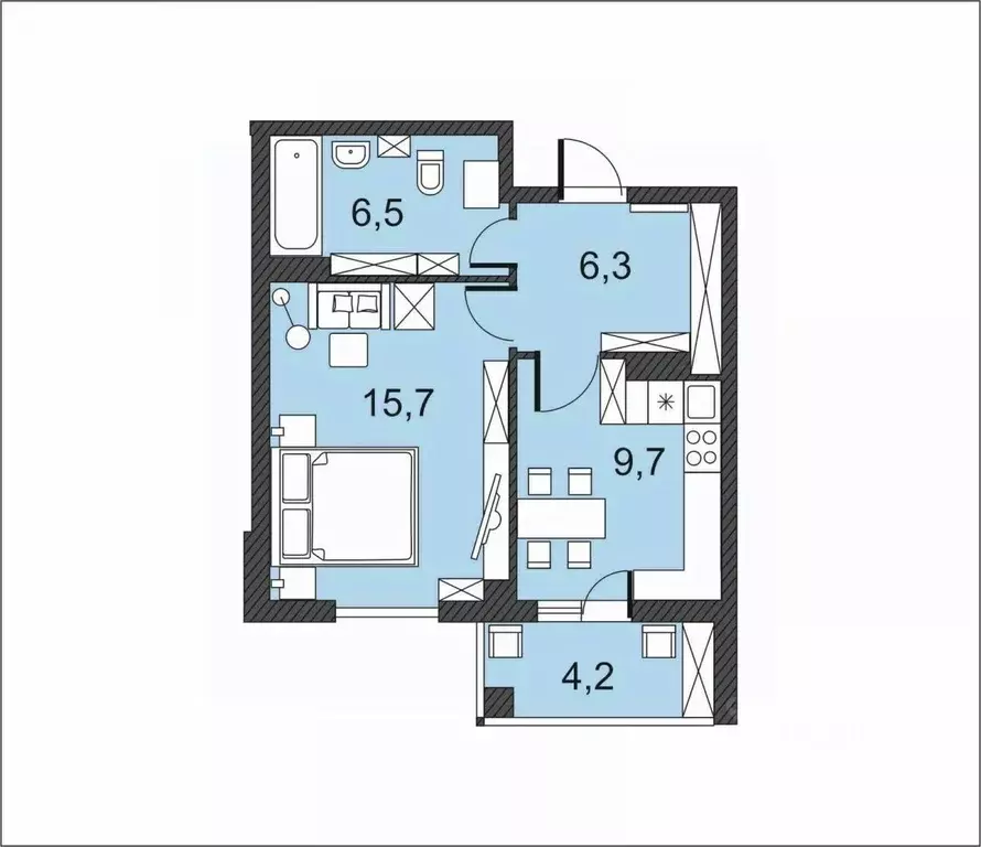 1-к кв. Волгоградская область, Волгоград Гагринская ул., 3 (42.4 м) - Фото 1